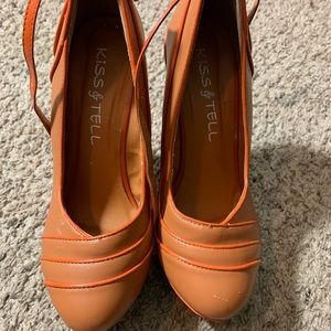 ❤️3 FOR $25❤️ Brown and Orange Strap Wedges